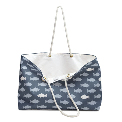 School of Wanderers Slate Weekender Bag with hand drawn artwork - Flourish Moon Studio