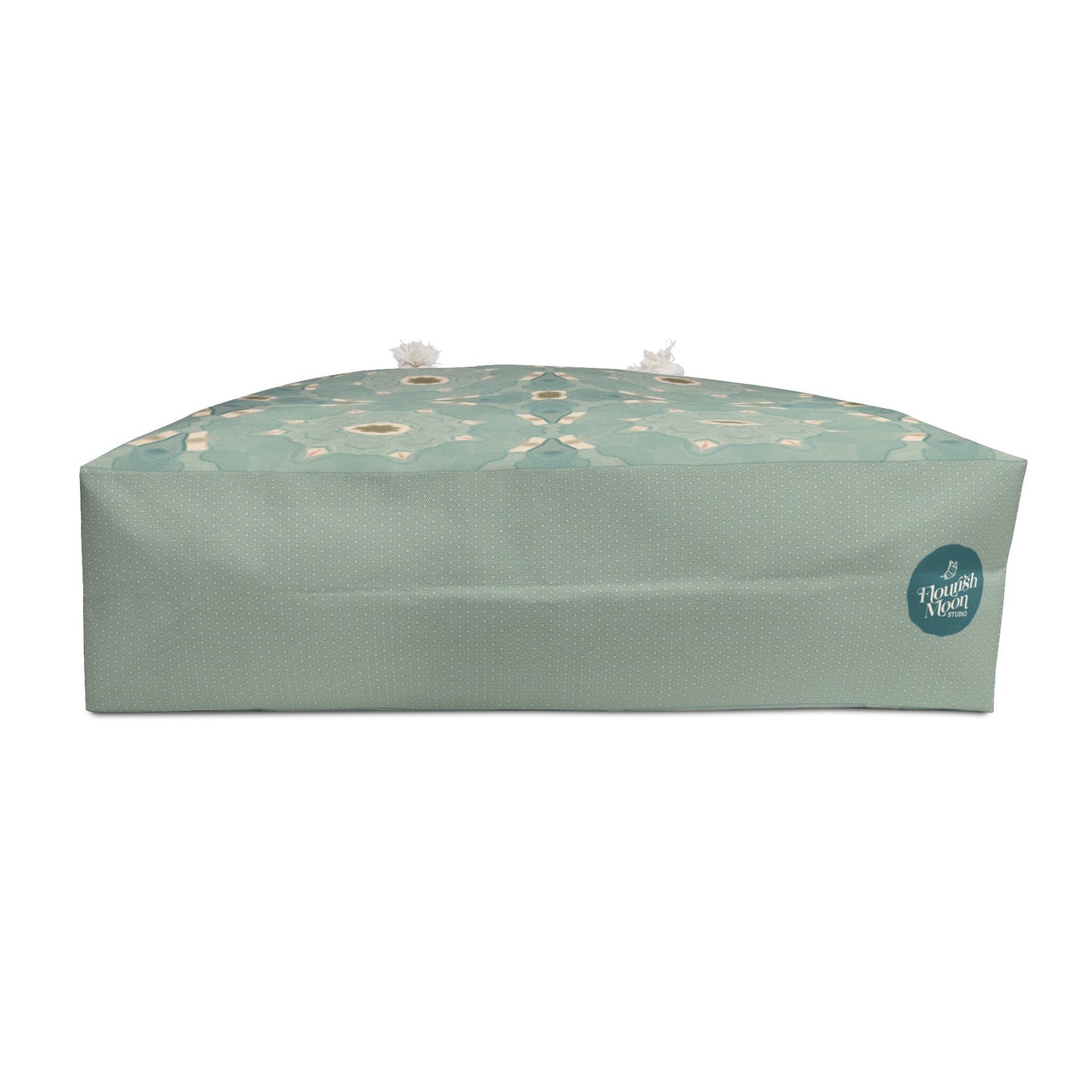 Sea Glass Echo Weekender Bag with hand - drawn artwork - Flourish Moon Studio