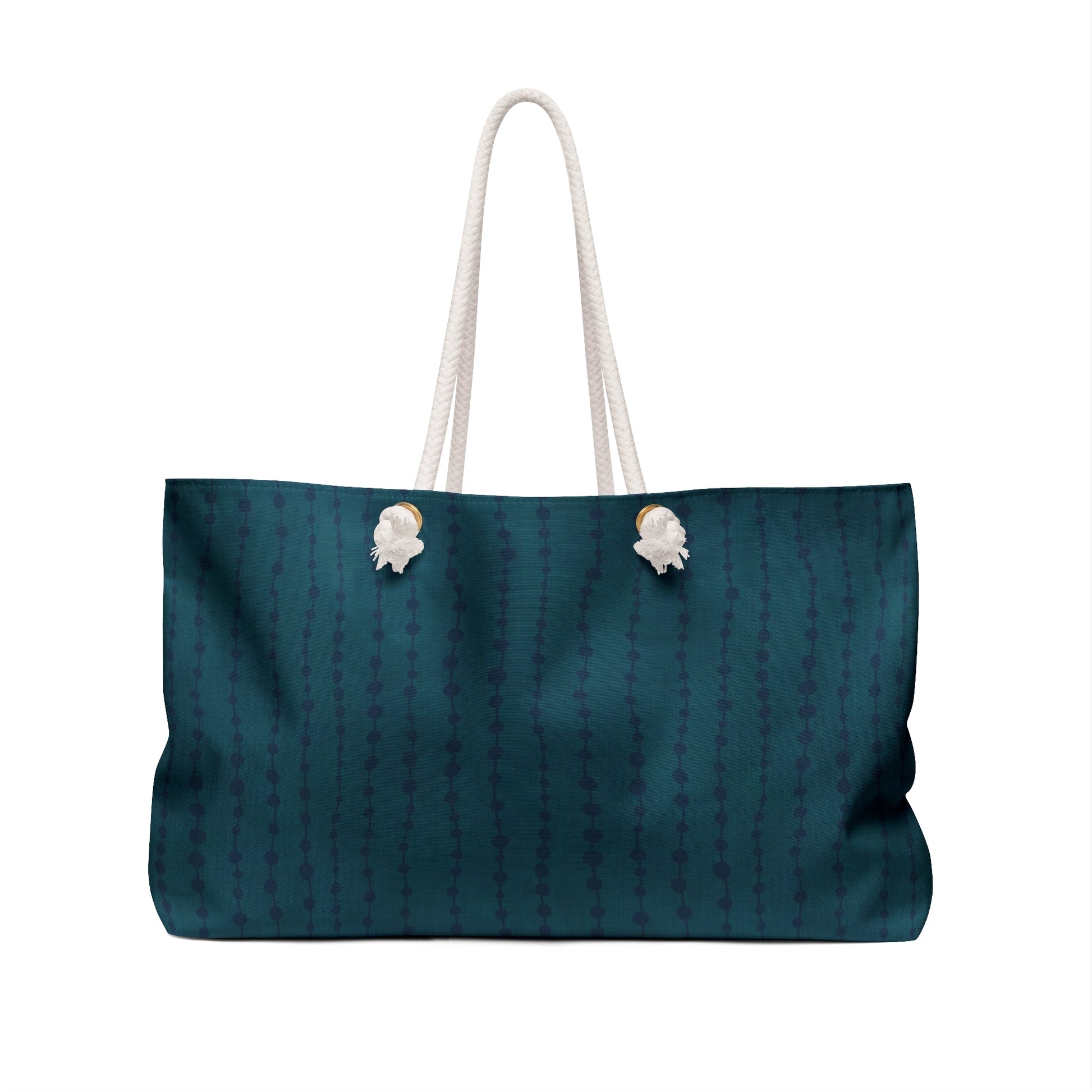 Sea Pearls Nautical Weekender Bag with hand - drawn artwork - Flourish Moon Studio