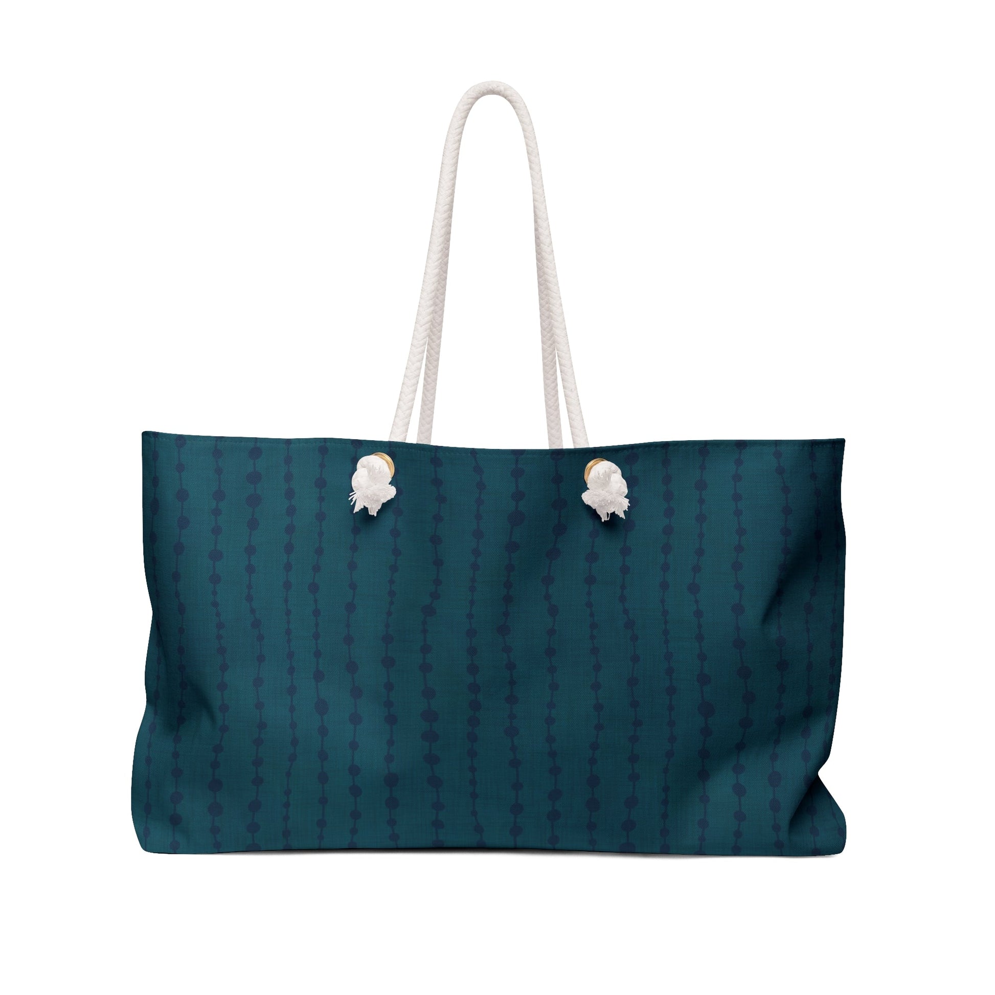 Sea Pearls Nautical Weekender Bag with hand - drawn artwork - Flourish Moon Studio