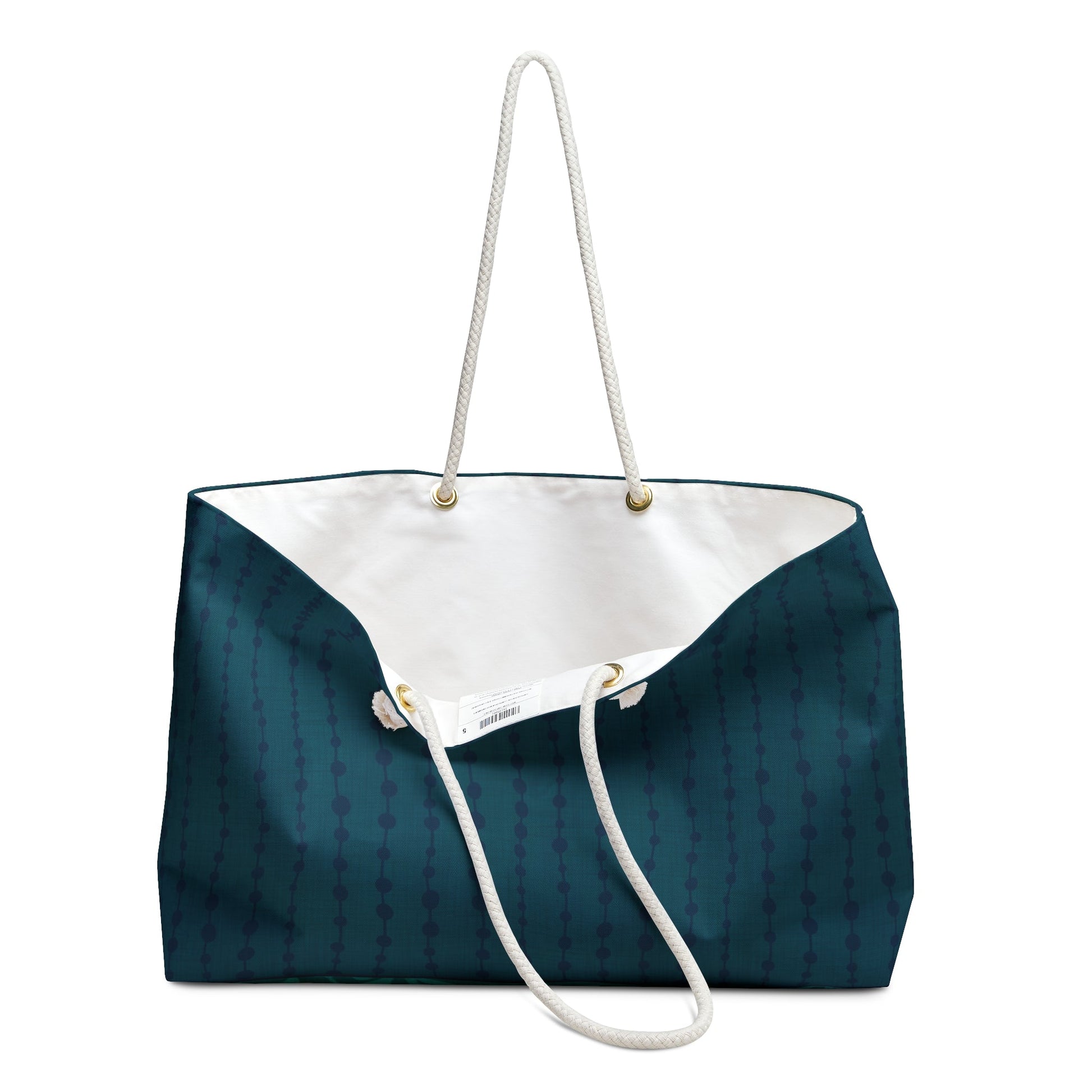 Sea Pearls Nautical Weekender Bag with hand - drawn artwork - Flourish Moon Studio