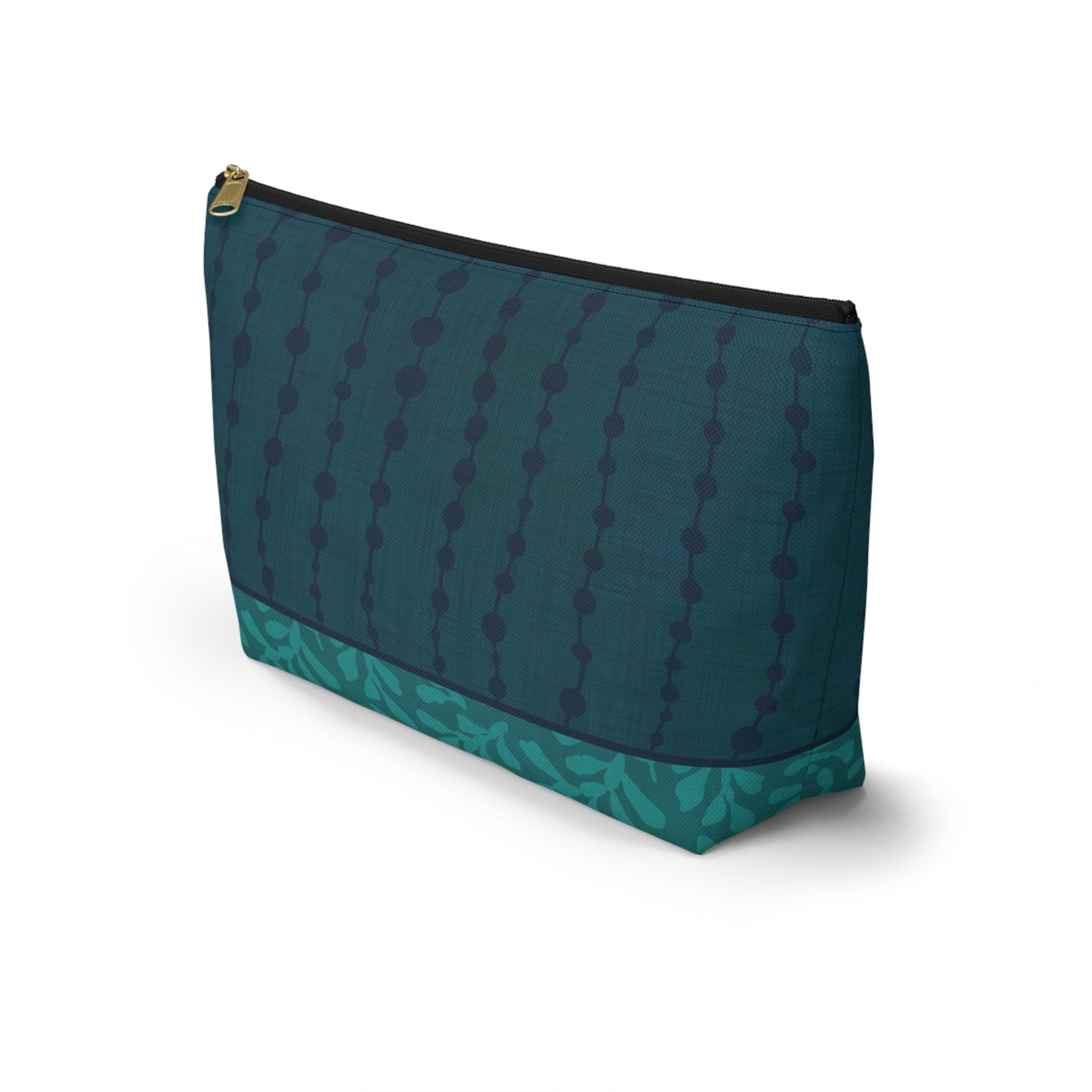 Sea Pearls T - bottom Zipper Pouch with hand - drawn artwork - Flourish Moon Studio