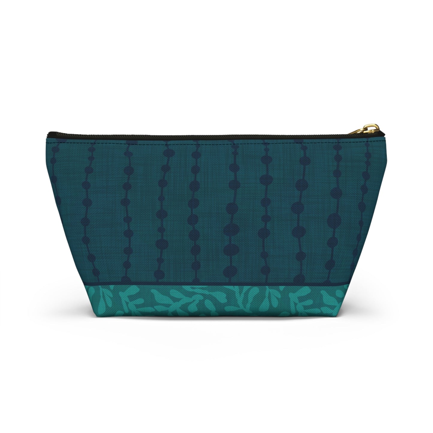 Sea Pearls T - bottom Zipper Pouch with hand - drawn artwork - Flourish Moon Studio