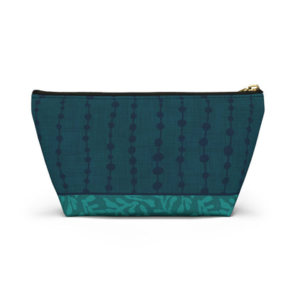 Sea Pearls T - bottom Zipper Pouch with hand - drawn artwork - Flourish Moon Studio