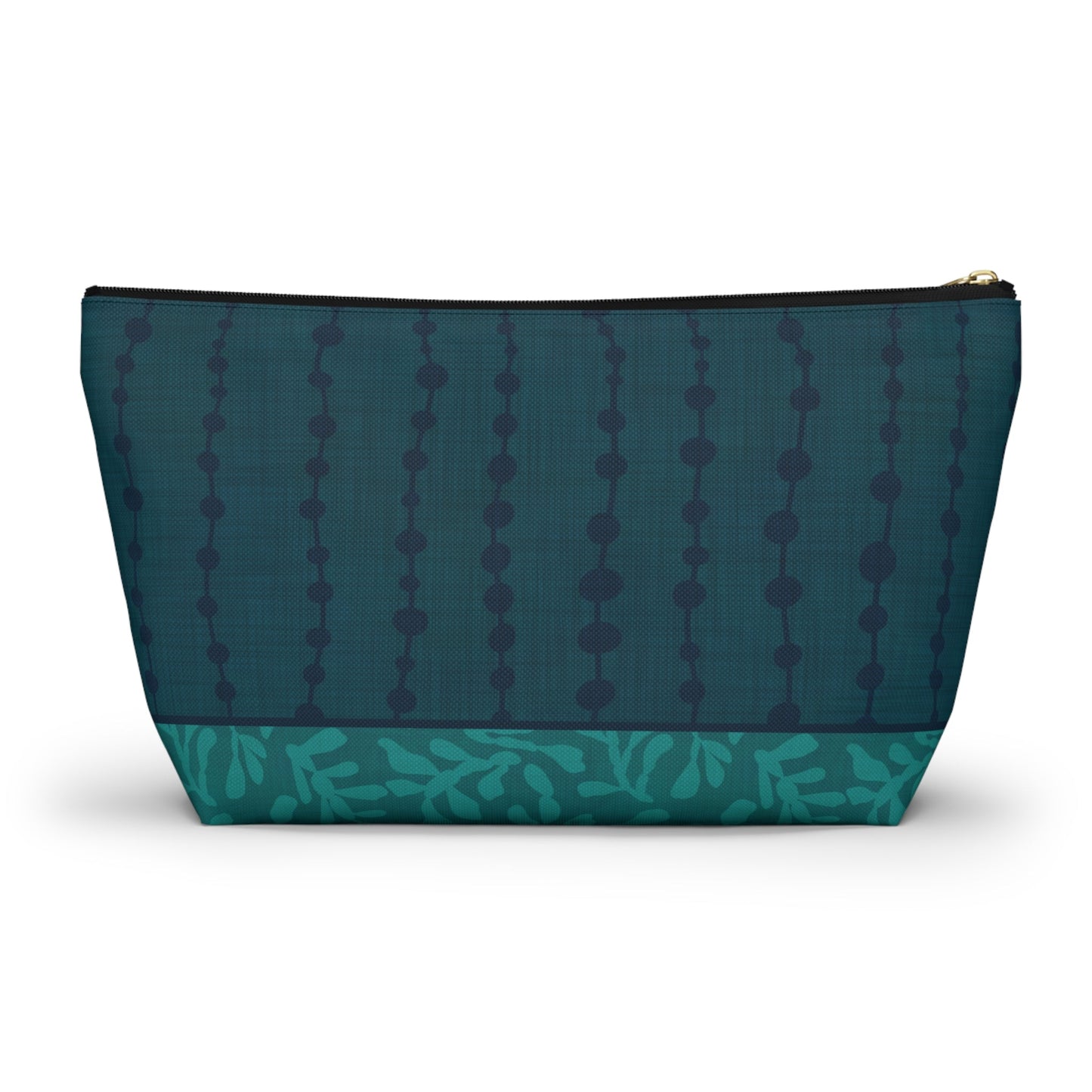 Sea Pearls T - bottom Zipper Pouch with hand - drawn artwork - Flourish Moon Studio