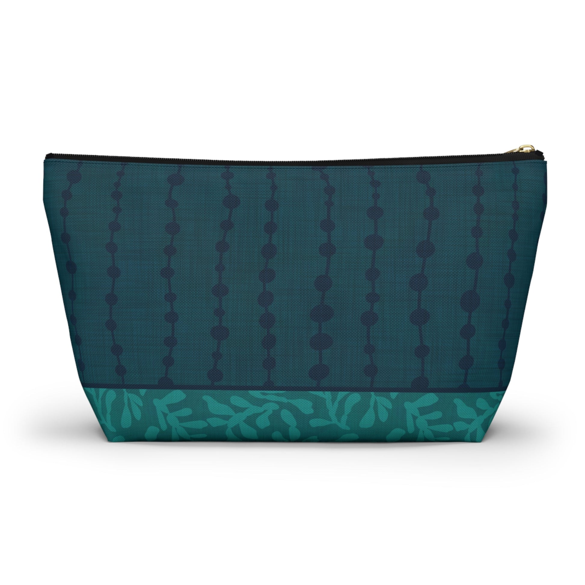 Sea Pearls T - bottom Zipper Pouch with hand - drawn artwork - Flourish Moon Studio