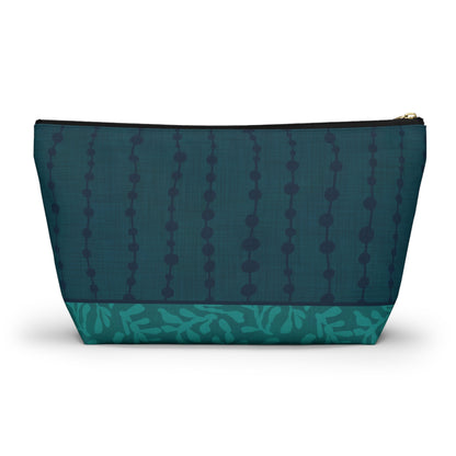 Sea Pearls T - bottom Zipper Pouch with hand - drawn artwork - Flourish Moon Studio