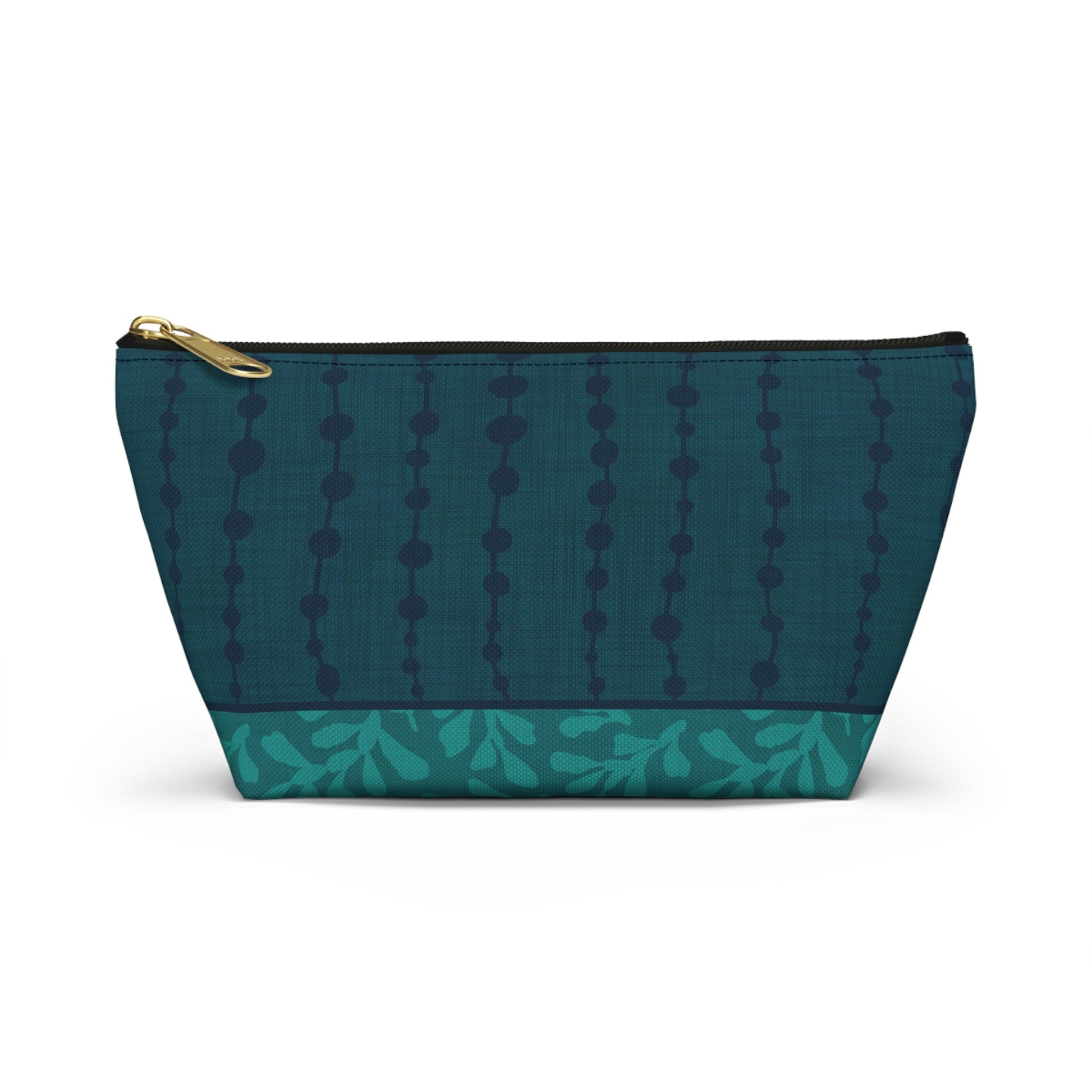 Sea Pearls T - bottom Zipper Pouch with hand - drawn artwork - Flourish Moon Studio