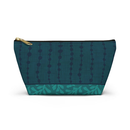 Sea Pearls T - bottom Zipper Pouch with hand - drawn artwork - Flourish Moon Studio