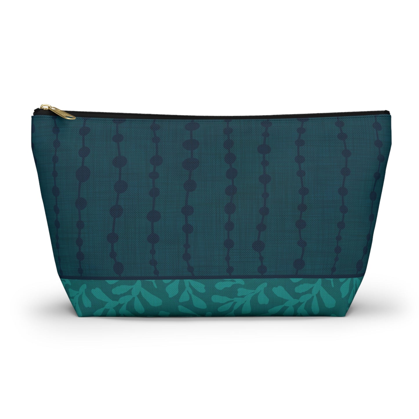 Sea Pearls T - bottom Zipper Pouch with hand - drawn artwork - Flourish Moon Studio