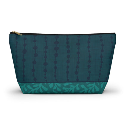 Sea Pearls T - bottom Zipper Pouch with hand - drawn artwork - Flourish Moon Studio