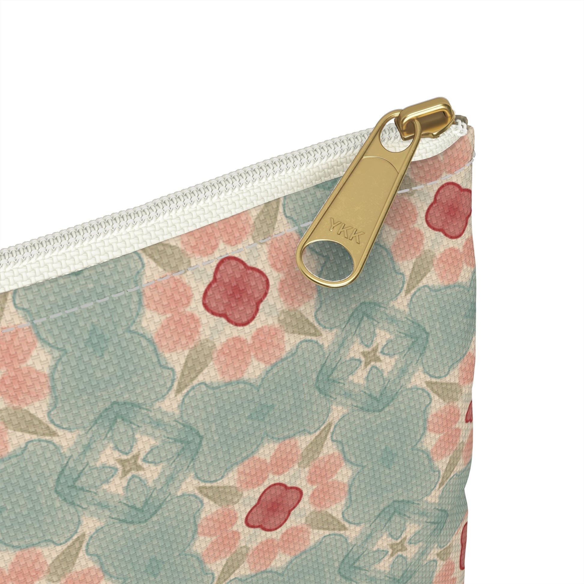 Shoreline Bloom Zipper Pouch with hand - drawn artwork - Flourish Moon Studio