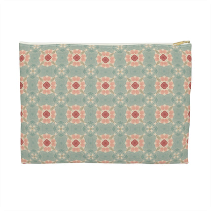 Shoreline Bloom Zipper Pouch with hand - drawn artwork - Flourish Moon Studio