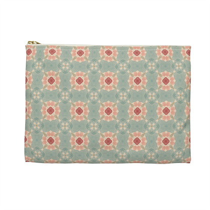 Shoreline Bloom Zipper Pouch with hand - drawn artwork - Flourish Moon Studio