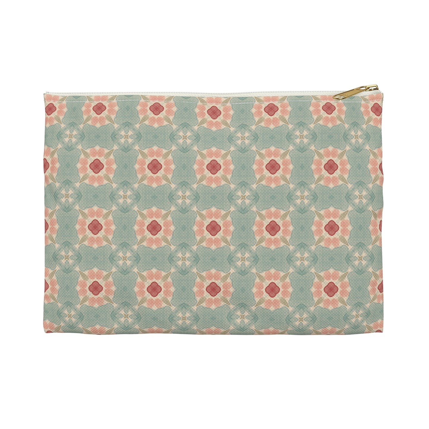 Shoreline Bloom Zipper Pouch with hand - drawn artwork - Flourish Moon Studio