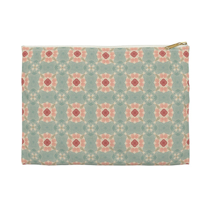 Shoreline Bloom Zipper Pouch with hand - drawn artwork - Flourish Moon Studio