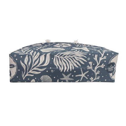Shoreline Finds Deep Tide Weekender Bag with hand drawn artwork - Flourish Moon Studio