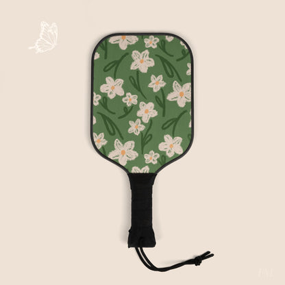 Spring Frolic Floral Pickleball Paddles Set with hand drawn artwork - Flourish Moon Studio