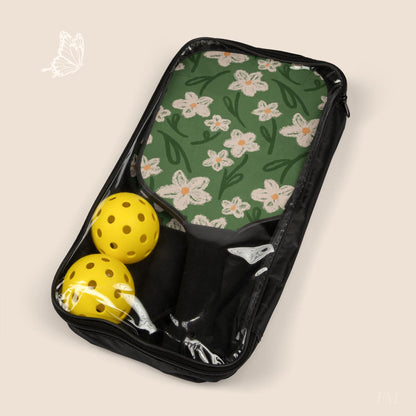 Spring Frolic Floral Pickleball Paddles Set with hand drawn artwork - Flourish Moon Studio