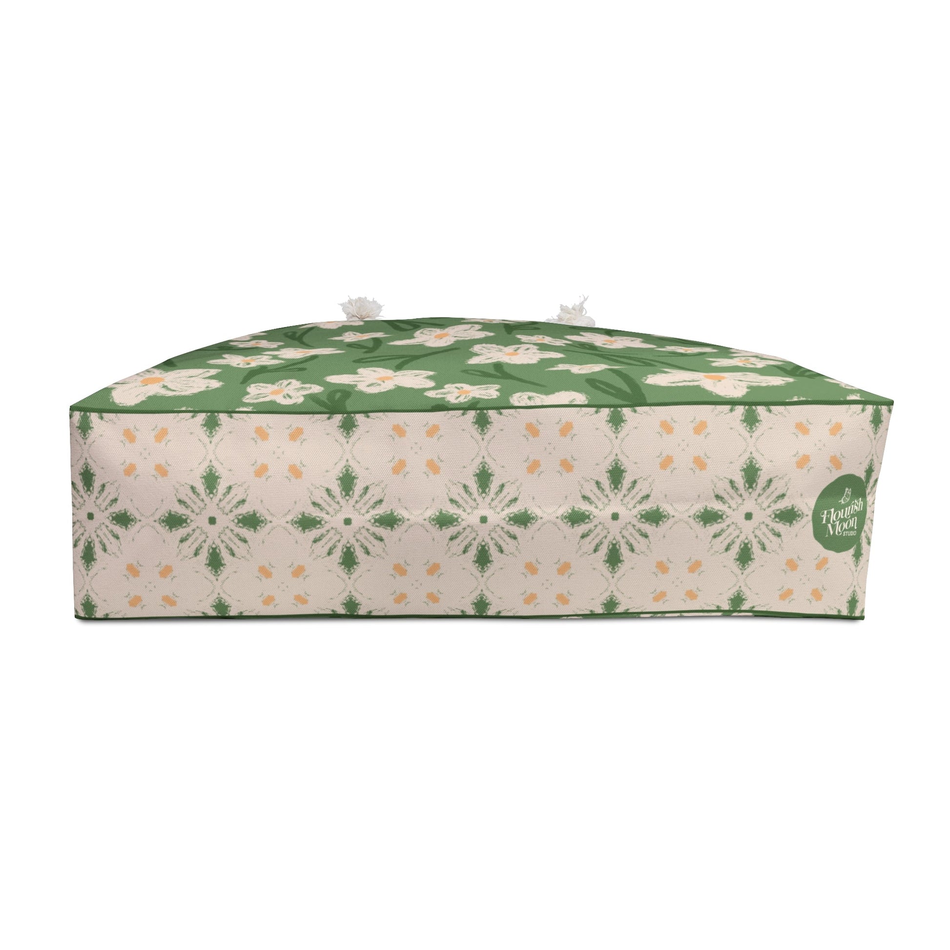 Spring Frolic Floral Weekender Bag with hand drawn artwork - Flourish Moon Studio