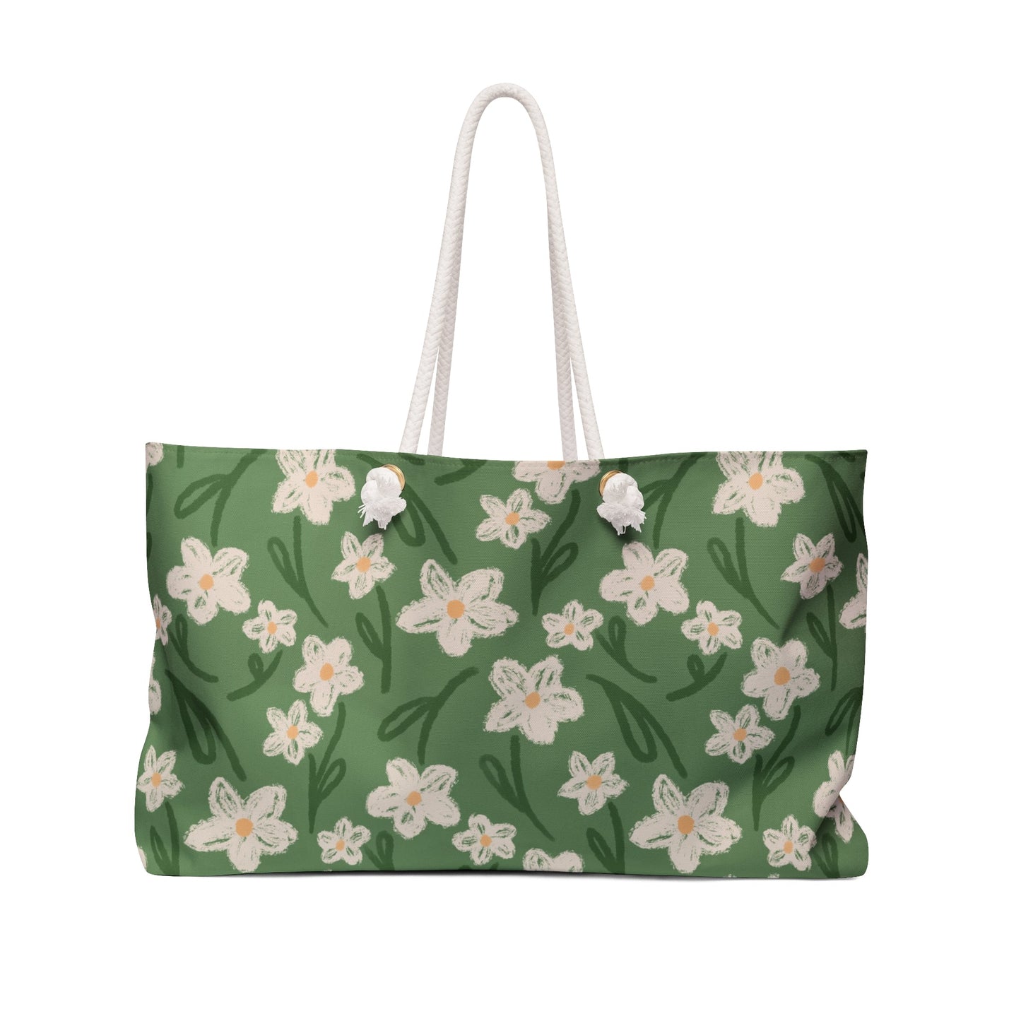 Spring Frolic Floral Weekender Bag with hand drawn artwork - Flourish Moon Studio