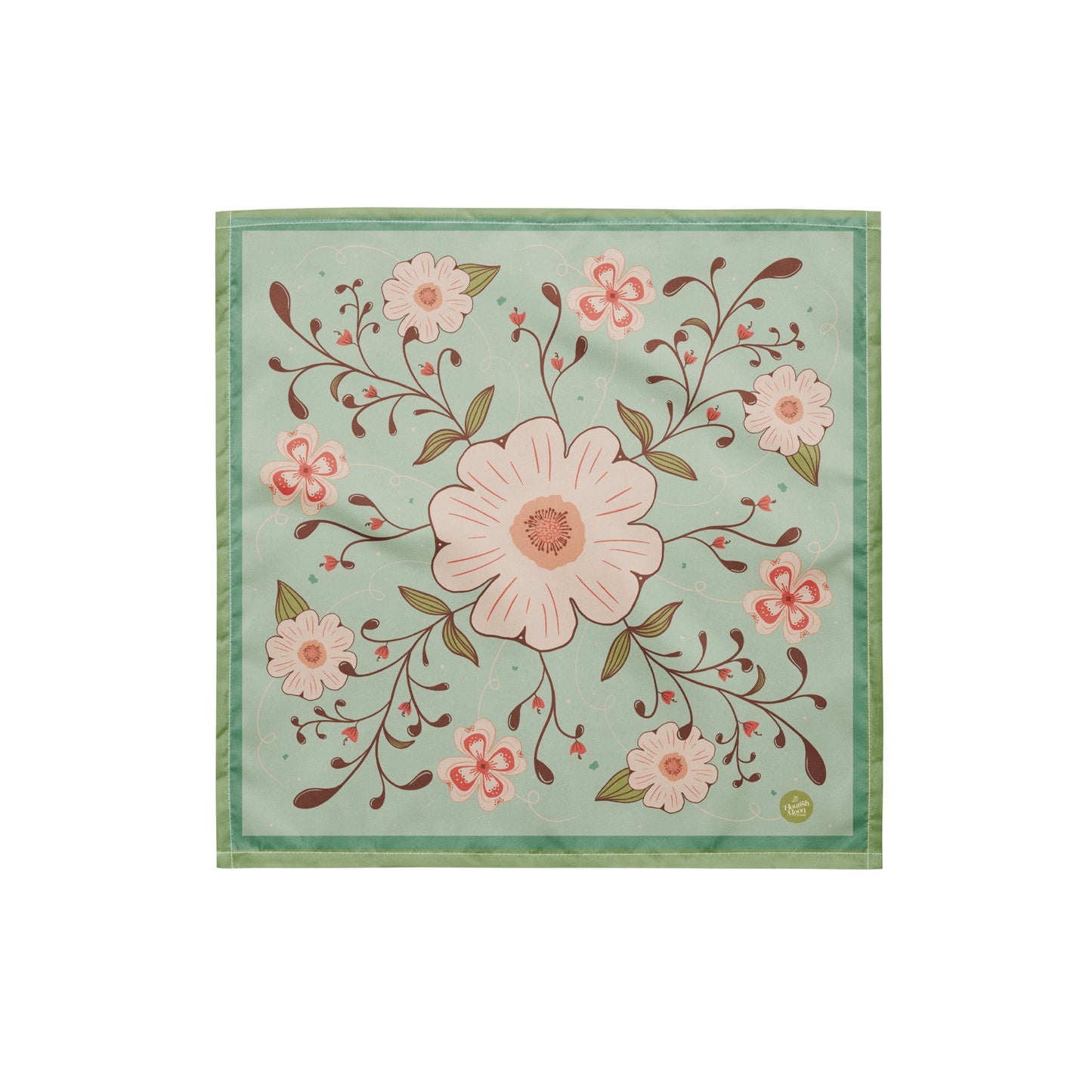 Spring in the Country Bandana with hand - drawn artwork - Flourish Moon Studio