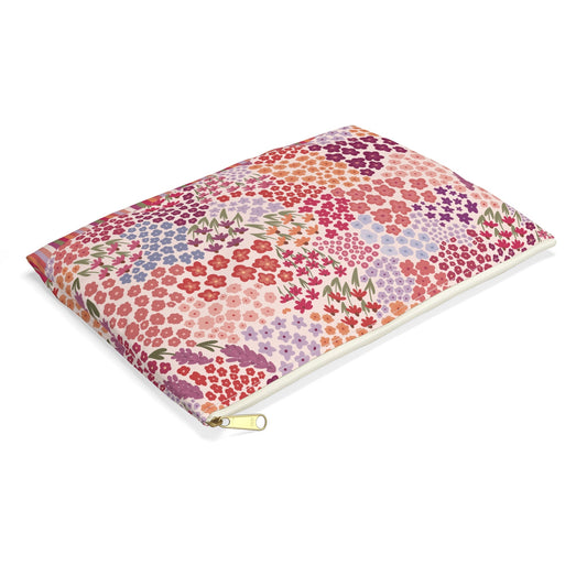 Summer Breeze Accessory Zipper Pouch with hand - drawn artwork - Flourish Moon Studio