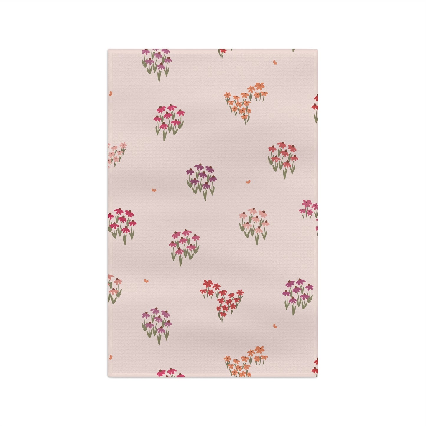 Summer Breeze Coneflower Microfiber Waffle Kitchen Towel with hand - drawn artwork - Flourish Moon Studio