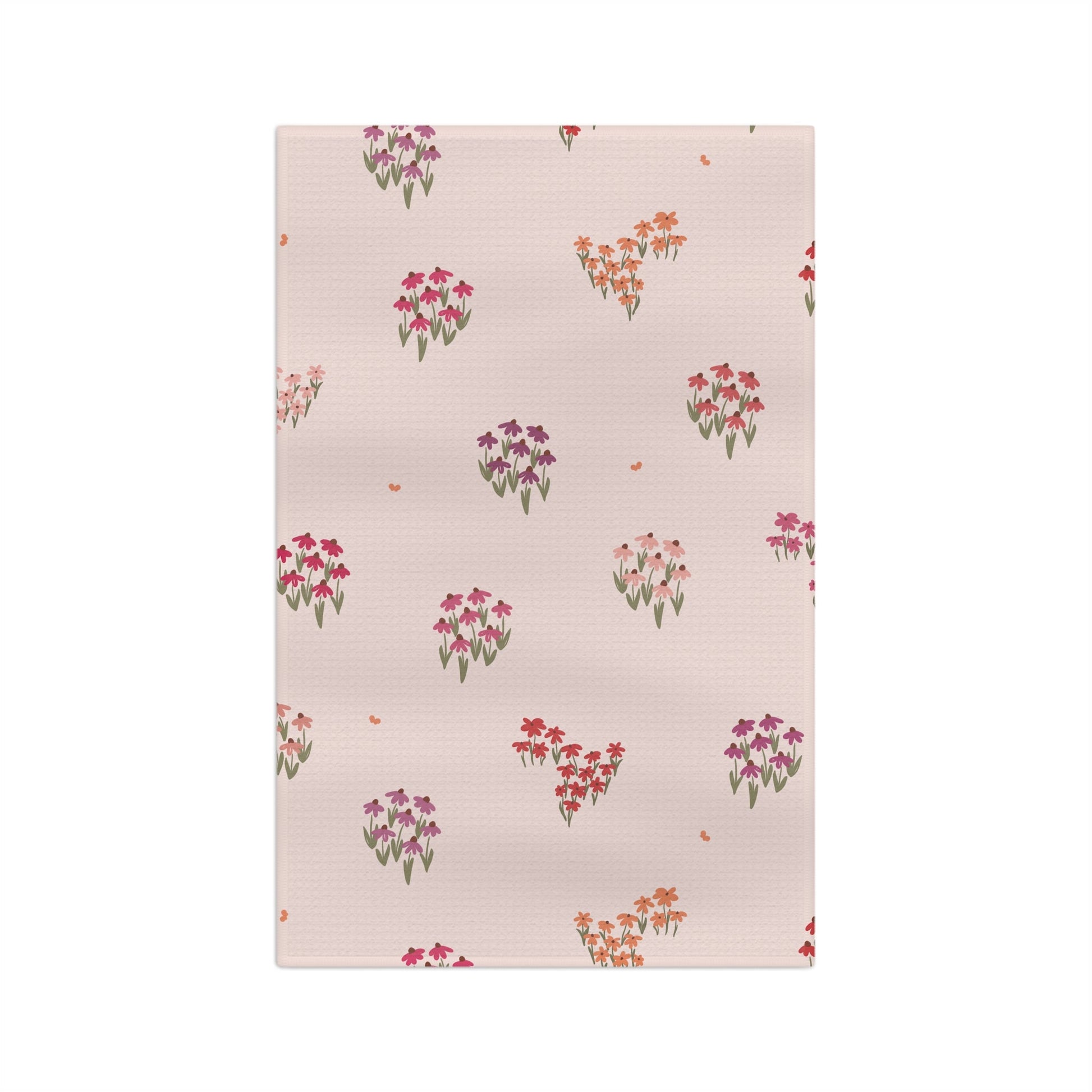 Summer Breeze Coneflower Microfiber Waffle Kitchen Towel with hand - drawn artwork - Flourish Moon Studio