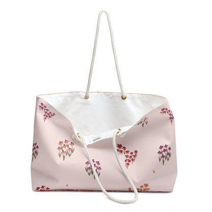 Summer Breeze Coneflower Weekender Bag with hand - drawn artwork - Flourish Moon Studio