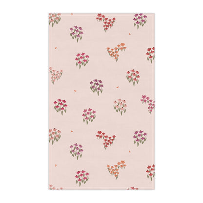 Summer Breeze Coneflowers Tea Towel with hand - drawn artwork - Flourish Moon Studio