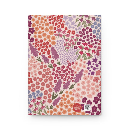 Summer Breeze Floral Hardcover Journal with hand - drawn artwork - Flourish Moon Studio