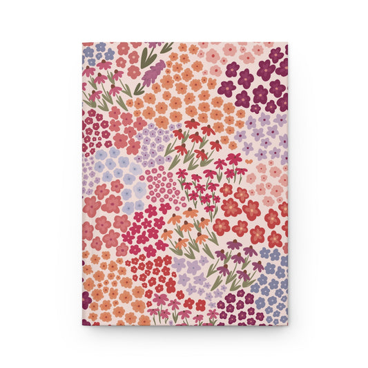 Summer Breeze Floral Hardcover Journal with hand - drawn artwork - Flourish Moon Studio