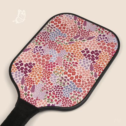 Summer Breeze Floral Pickleball Paddles Set with hand drawn artwork - Flourish Moon Studio