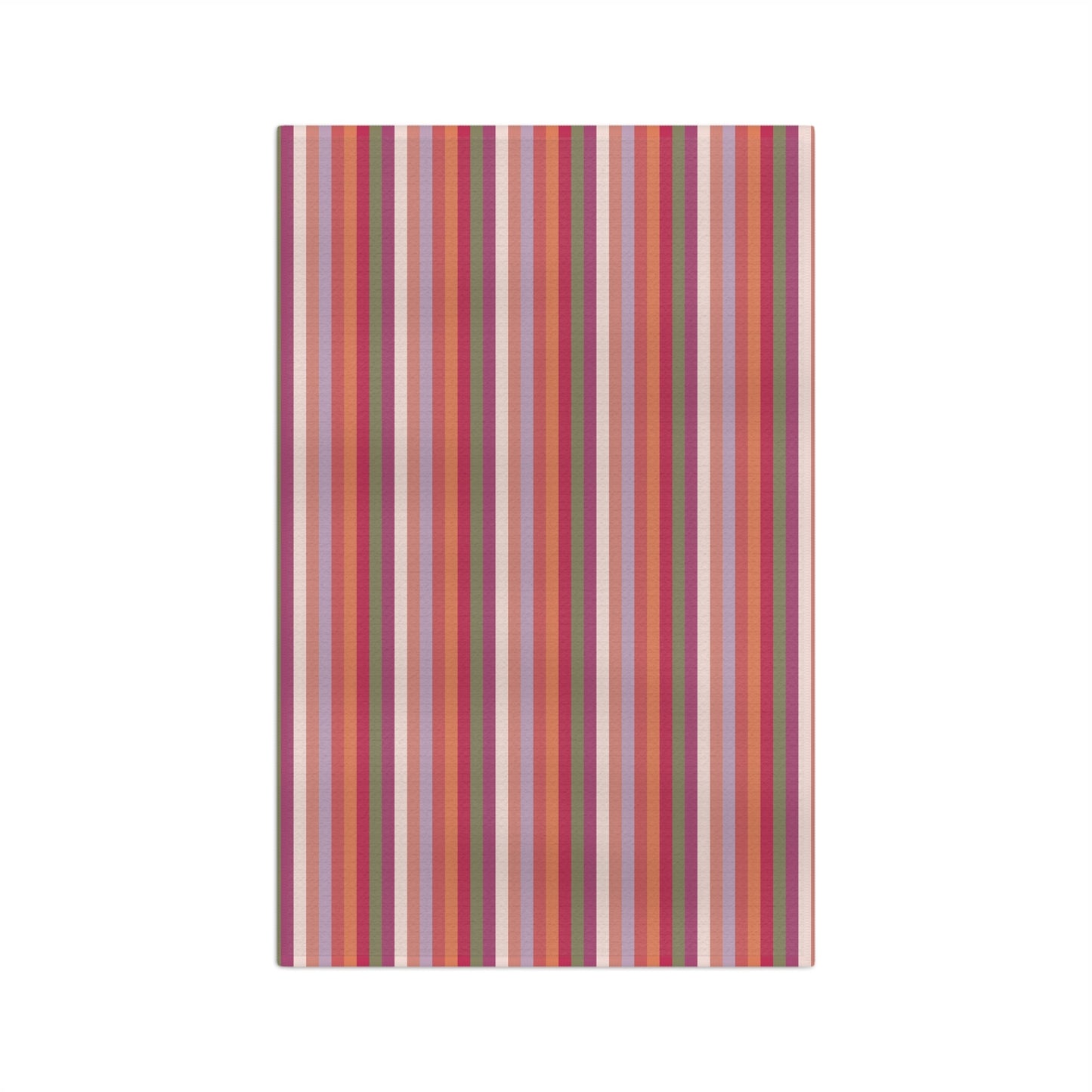 Summer Breeze Stripe Microfiber Waffle Kitchen Towel with hand - drawn artwork - Flourish Moon Studio
