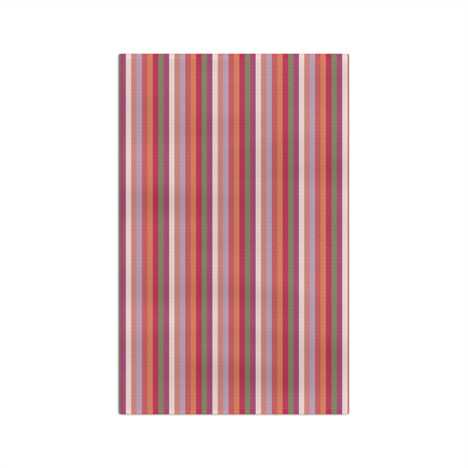 Summer Breeze Stripe Microfiber Waffle Kitchen Towel with hand - drawn artwork - Flourish Moon Studio