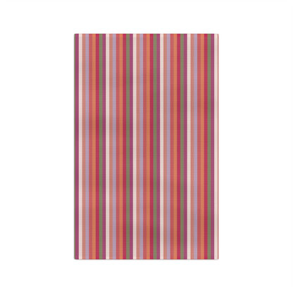 Summer Breeze Stripe Microfiber Waffle Kitchen Towel with hand - drawn artwork - Flourish Moon Studio