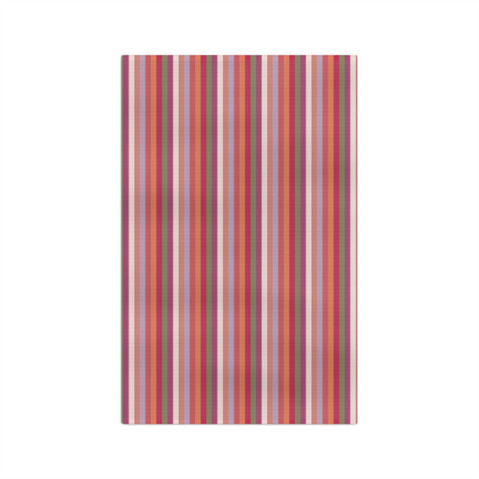 Summer Breeze Stripe Microfiber Waffle Kitchen Towel with hand - drawn artwork - Flourish Moon Studio
