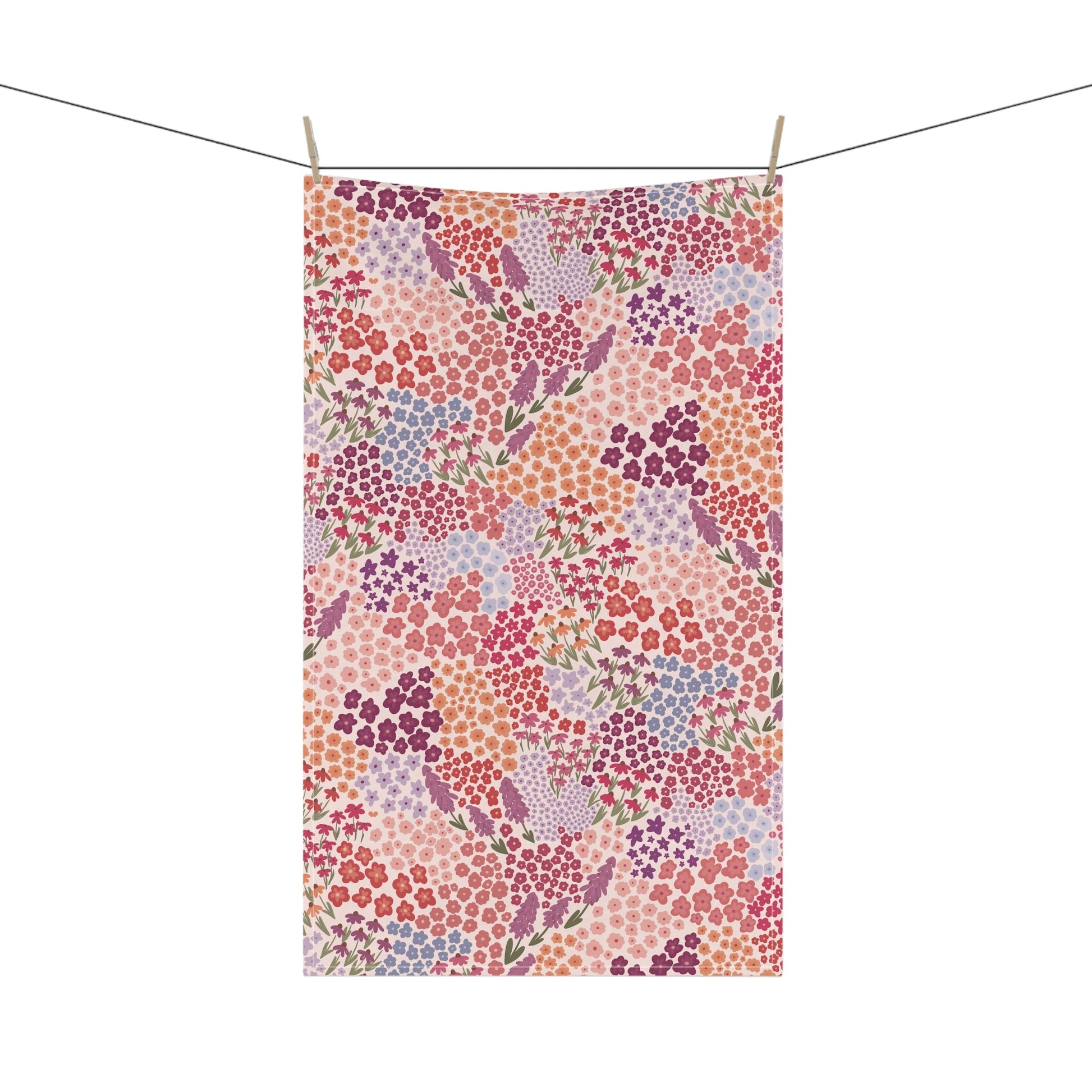 Summer Breeze Tea Towel with hand - drawn artwork - Flourish Moon Studio