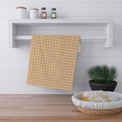 Sun Check Tea Towel with hand - drawn artwork - Flourish Moon Studio
