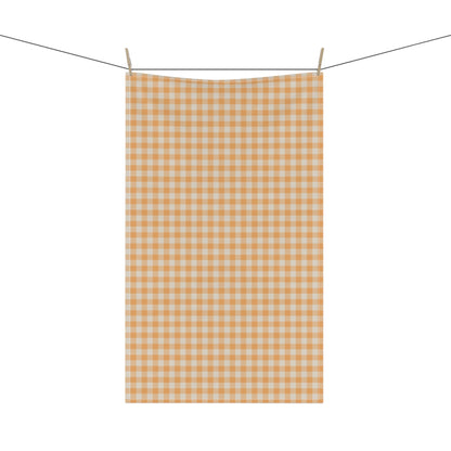 Sun Check Tea Towel with hand - drawn artwork - Flourish Moon Studio