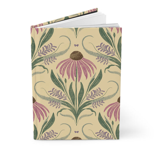Sunlit Petal Dance Hardcover Journal with hand - drawn artwork - Flourish Moon Studio