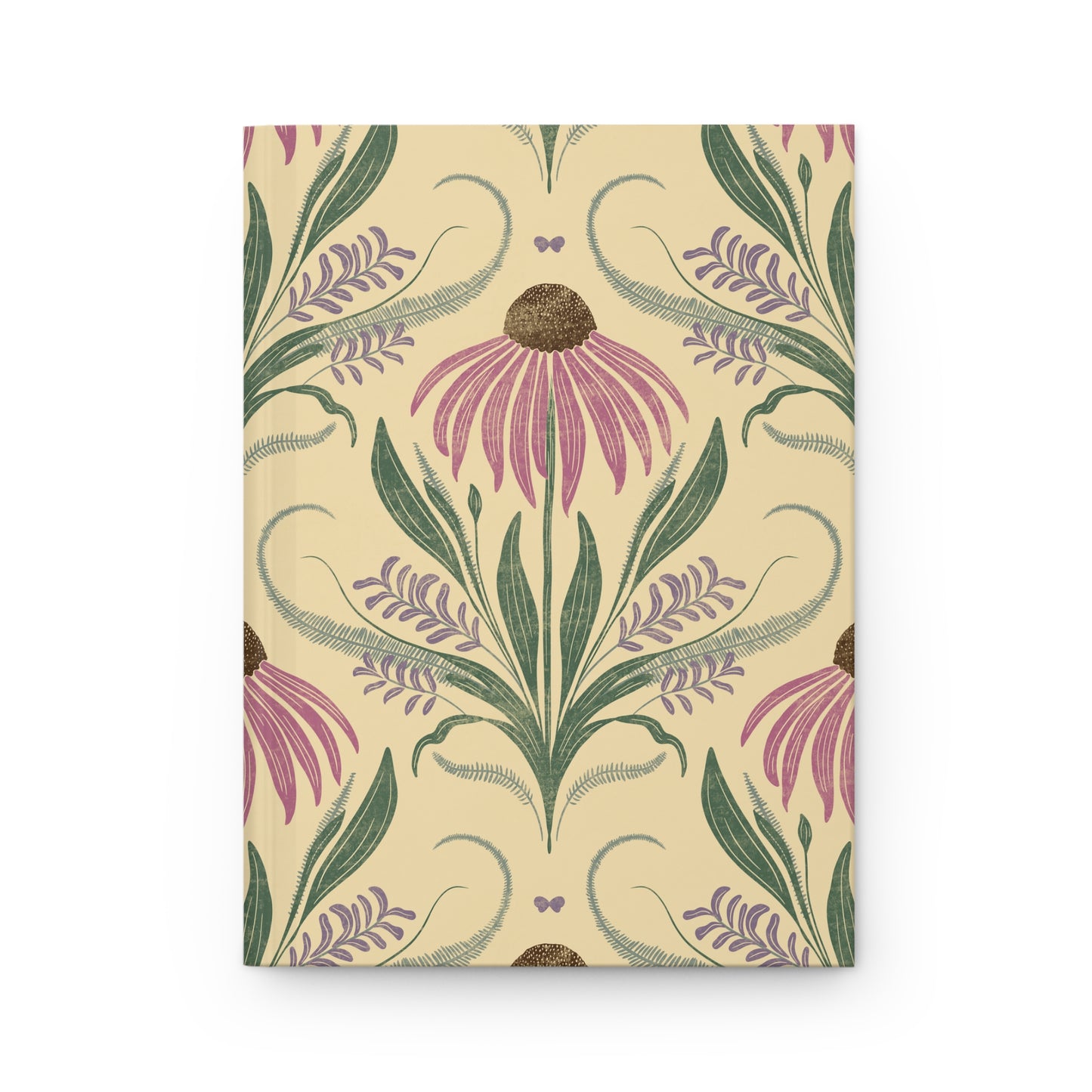 Notebook with floral design on a yellow background