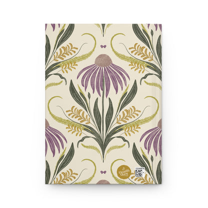 Notebook with floral design on a white background