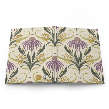 Floral patterned journal on a white background