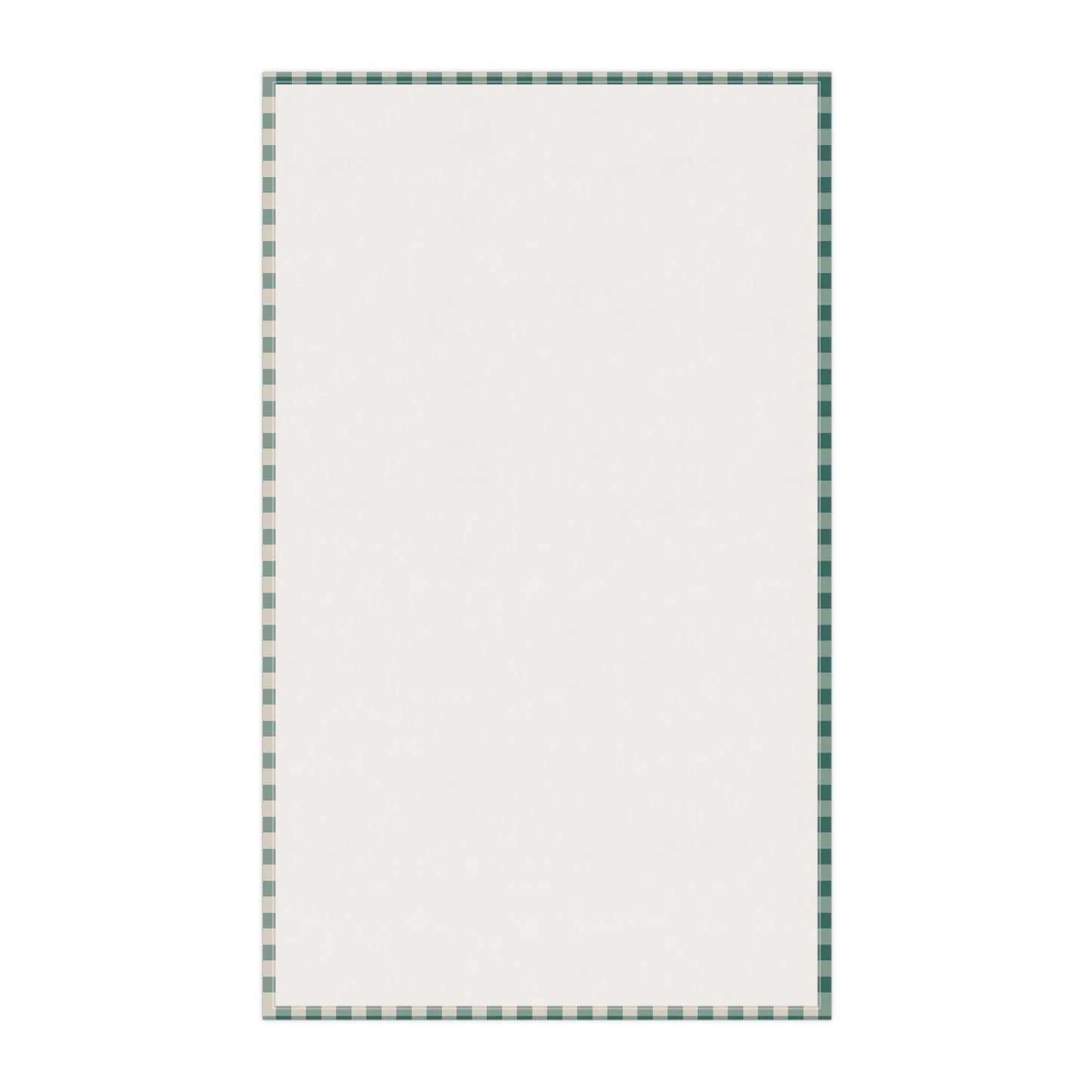 Teal Check Tea Towel with hand - drawn artwork - Flourish Moon Studio
