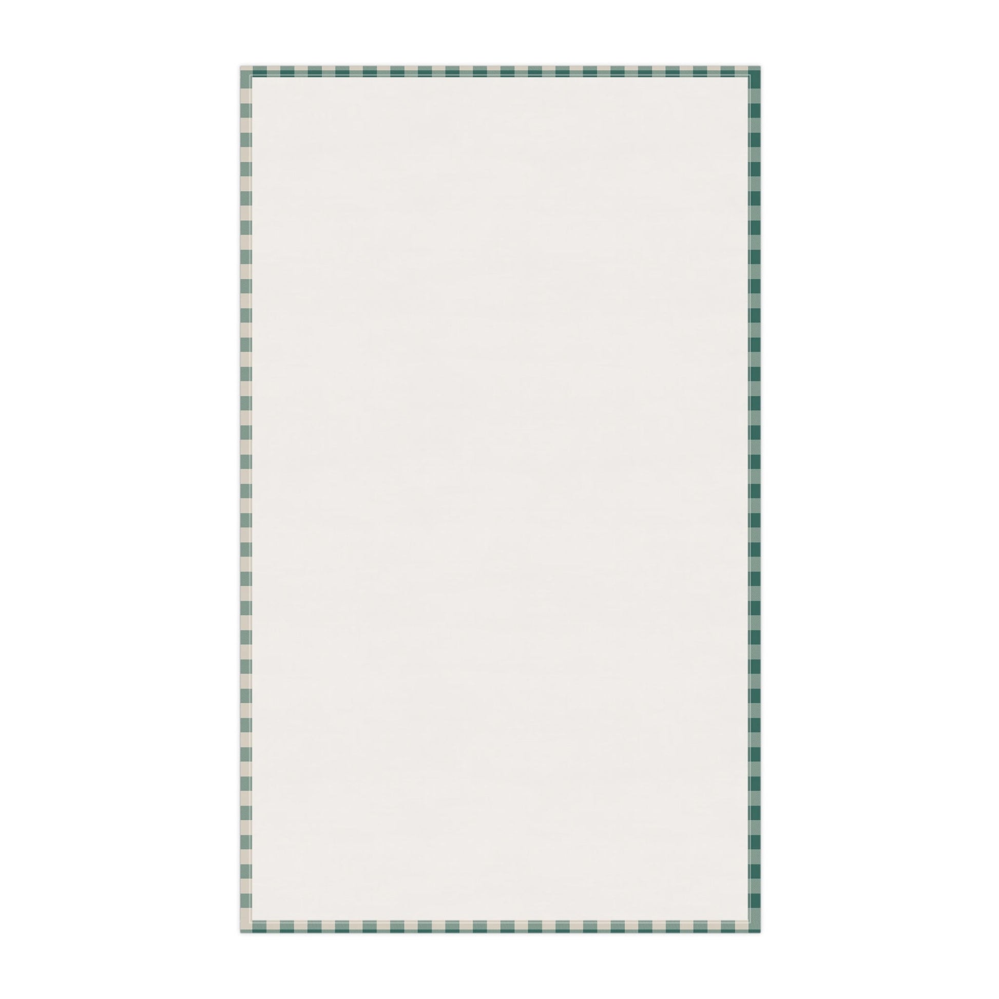 Teal Check Tea Towel with hand - drawn artwork - Flourish Moon Studio