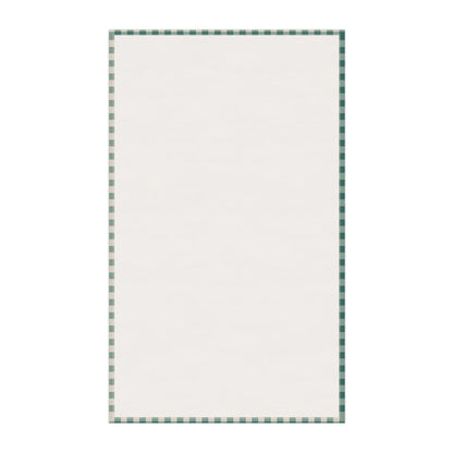 Teal Check Tea Towel with hand - drawn artwork - Flourish Moon Studio