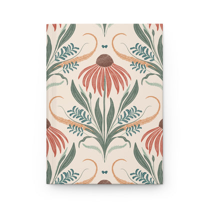 Terracotta Fernsong Hardcover Journal with hand - drawn artwork - Flourish Moon Studio