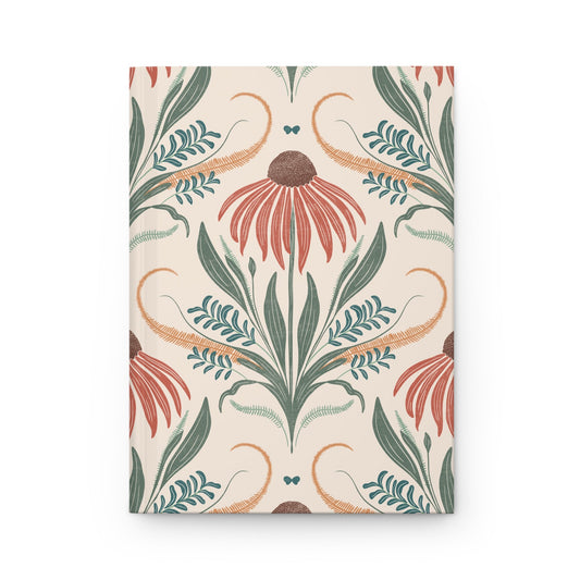 Terracotta Fernsong Hardcover Journal with hand - drawn artwork - Flourish Moon Studio